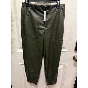 Vegan Leather Olive Green Jogger Pants By Velvet Graham & Spencer Size 6